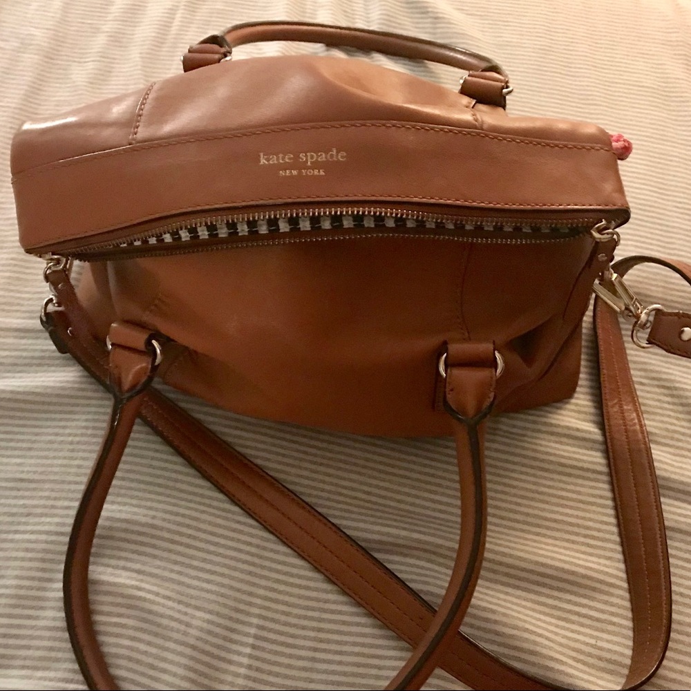 Kate Spade Crossbody Fold Over Brown Leather Bag